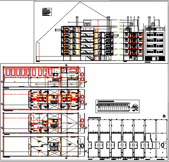 Multi family building dwg. - Cadbull