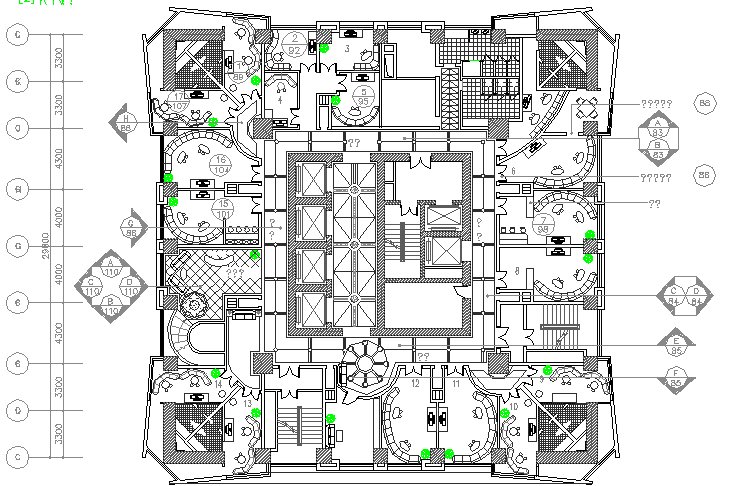 office building plan dwg free download