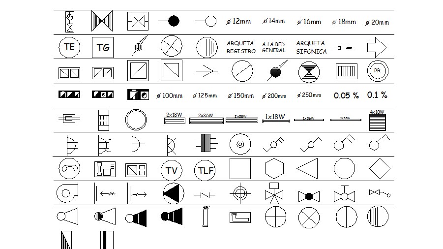 Multiple sing-symbols and logo blocks cad drawing details dwg file ...