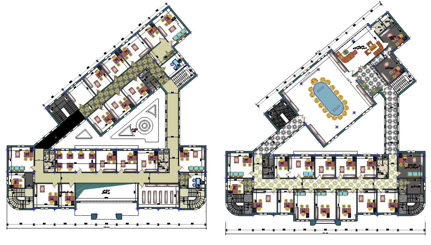 Administration Office Architecture Layout Plan Details Dwg File Cadbull ...