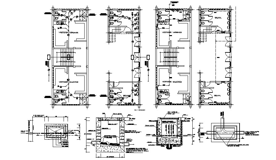 Office Building With Sewage Plan DWG File - Cadbull