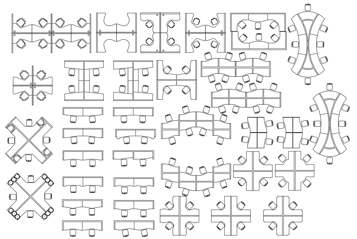 Office Workstation Cad Blocks Cadbull