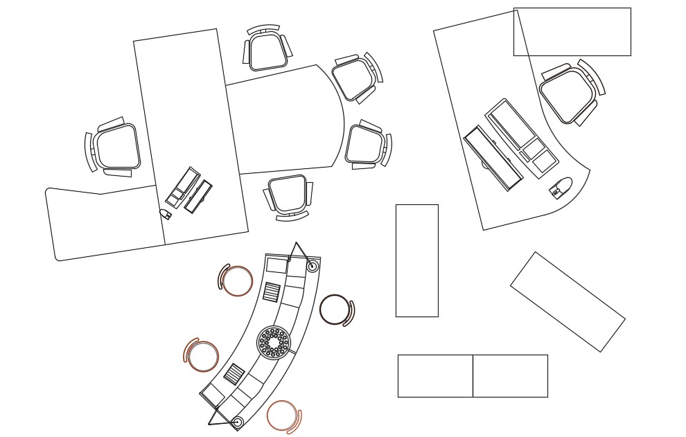 Office Furniture Work Desk CAD Blocks Top Drawing - Cadbull