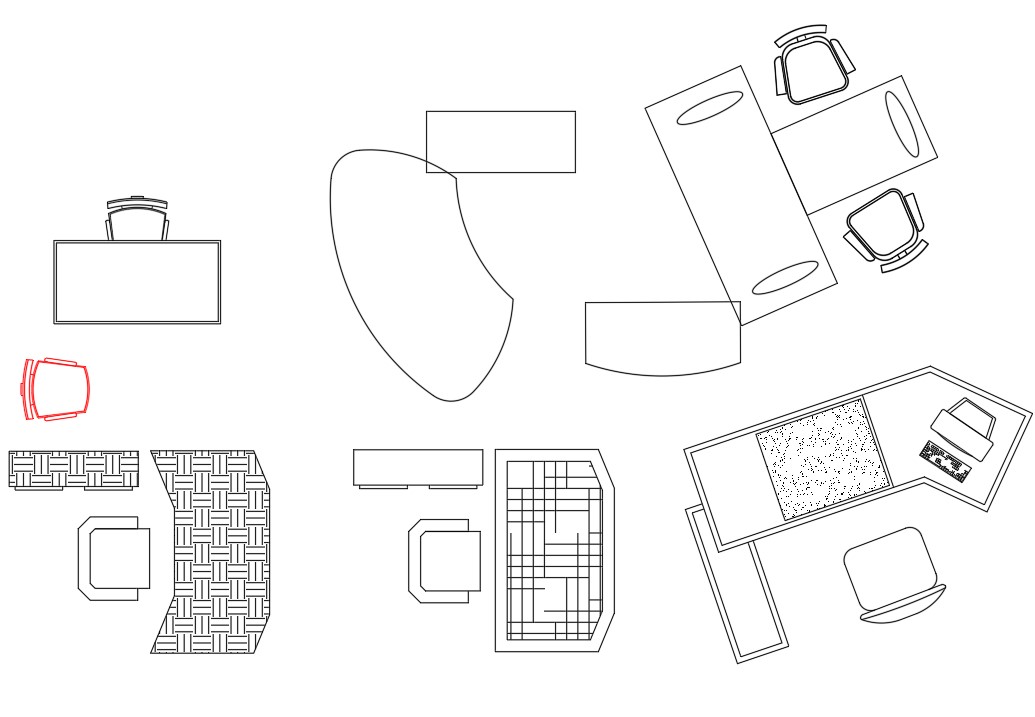 Office Table And Chair CAD Blocks Drawing DWG File - Cadbull