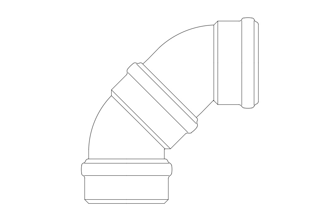 PVC Pipe Elbow CAD Drawing Cadbull