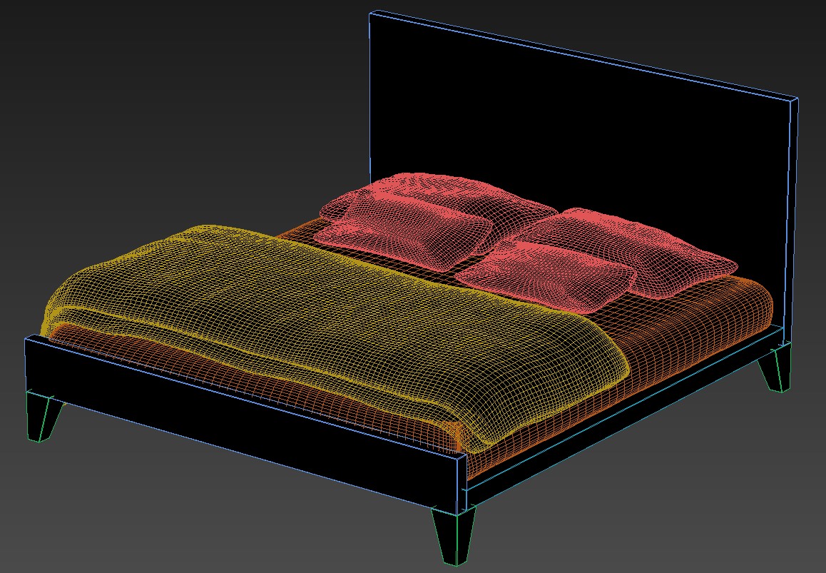 Panel Bed Design Furniture Blocks 3ds Max File Free Download Cadbull 