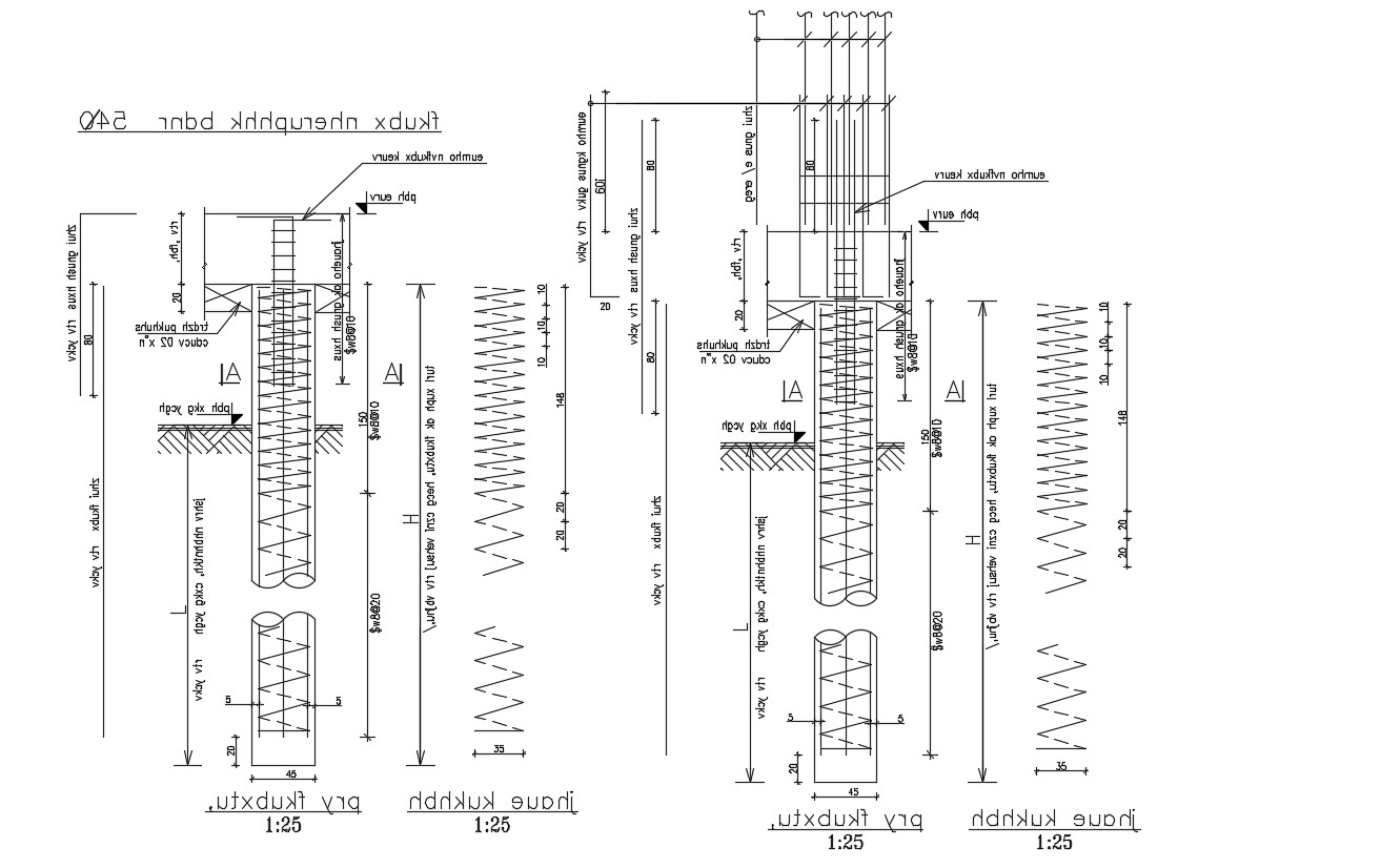 Pile Footing Reinforcement Design AutoCAD File - Cadbull