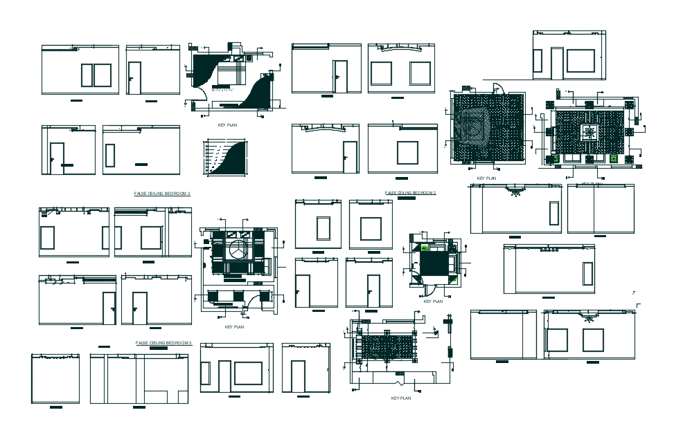 Plan And Elevation Of False Ceiling View Dwg File Cadbull