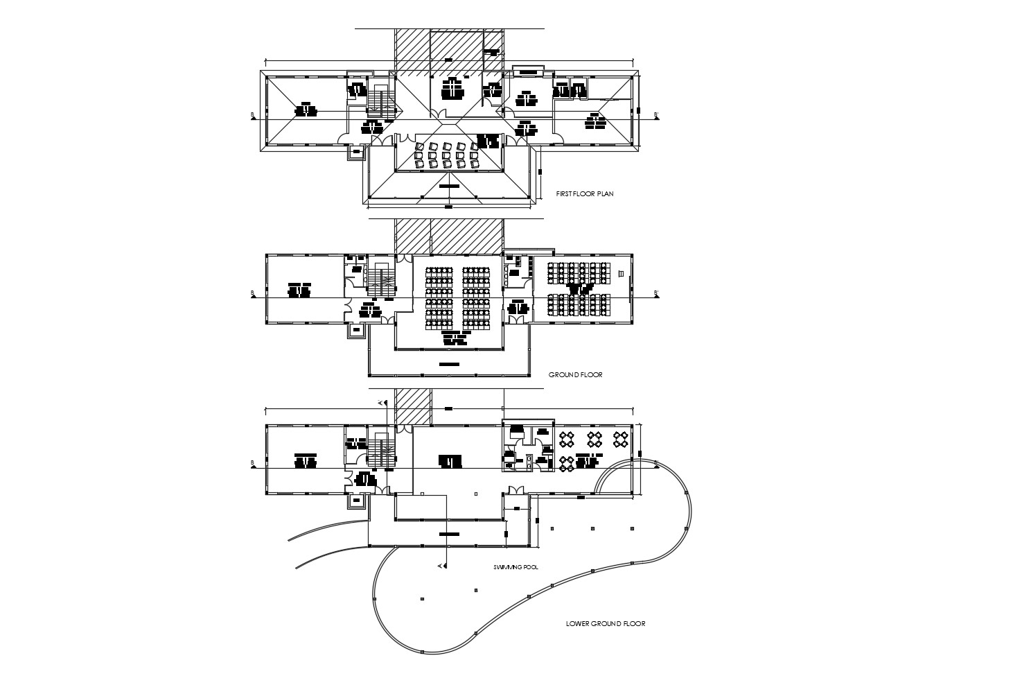 Plan Of Clubhouse Mtr X Mtr With Detail Dimension In Dwg File Cadbull