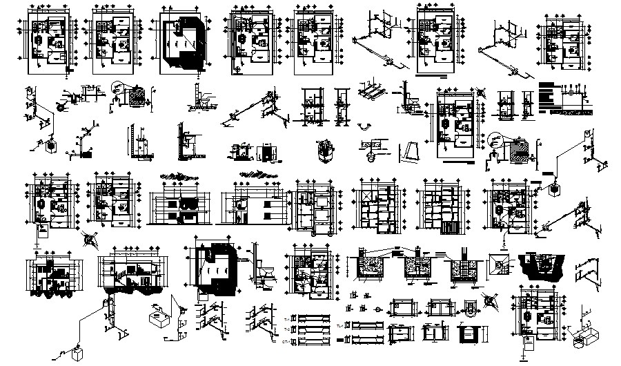 Plan of residential house with detail dimension in dwg file - Cadbull