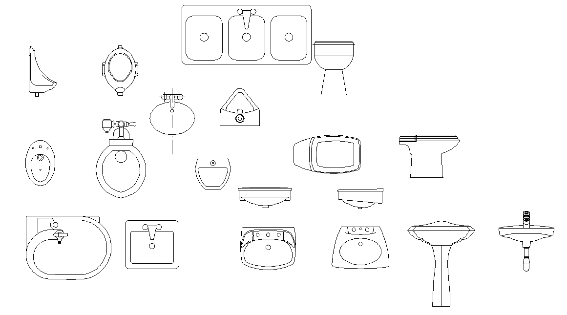 Plumbing sanitary elevation plan autocad cad file - Cadbull