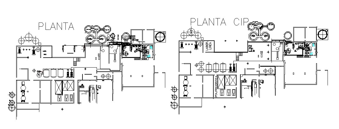 Processing plant floors layout plan cad drawing details 