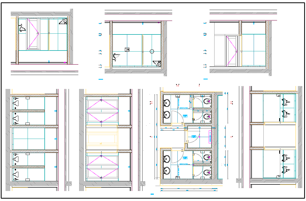 Public Toilet layout plan dwg file - Cadbull