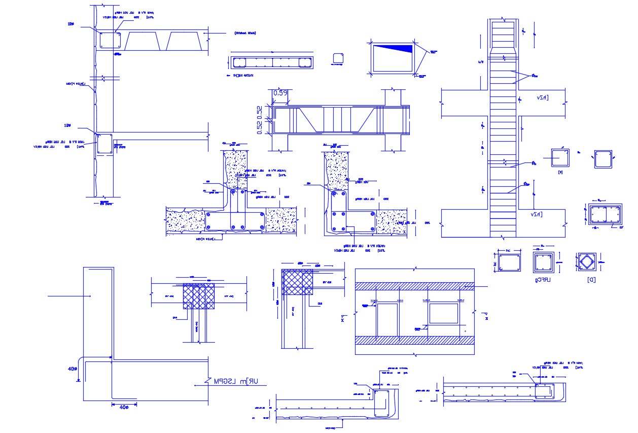 RCC Column And Beam Section Drawing DWG File - Cadbull