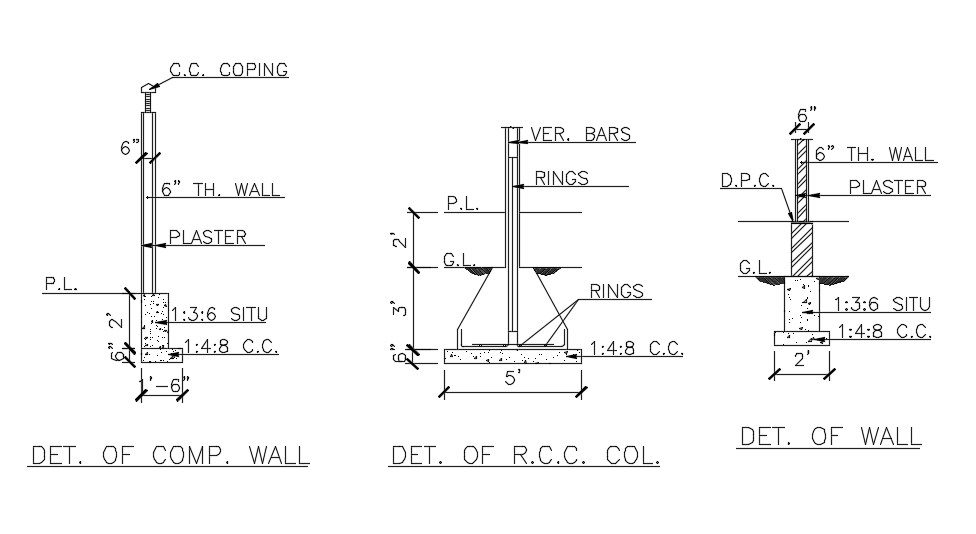 Rcc Column And Wall Cad File Cadbull 