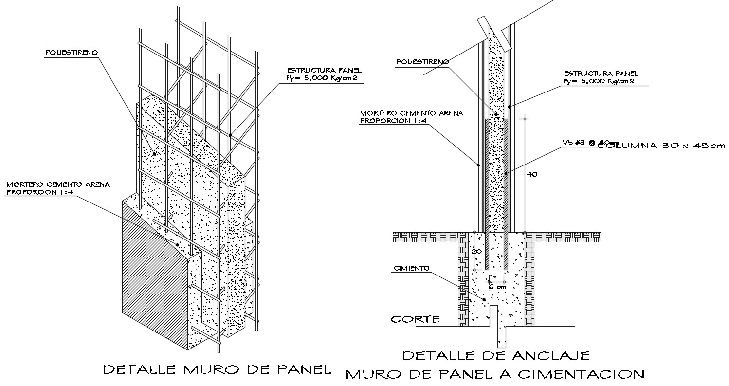 RCC Column Footing CAD Drawing - Cadbull