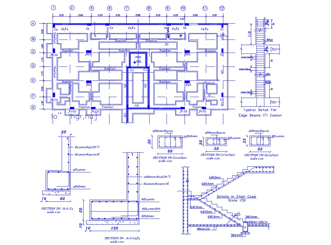 rcc-foundation-plan-with-typical-beam-and-column-drawing-cadbull