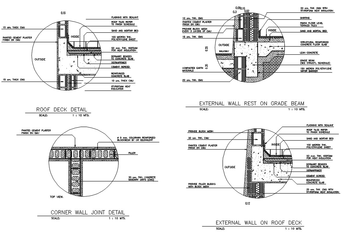 RCC Wall Section Drawing DWG File Cadbull