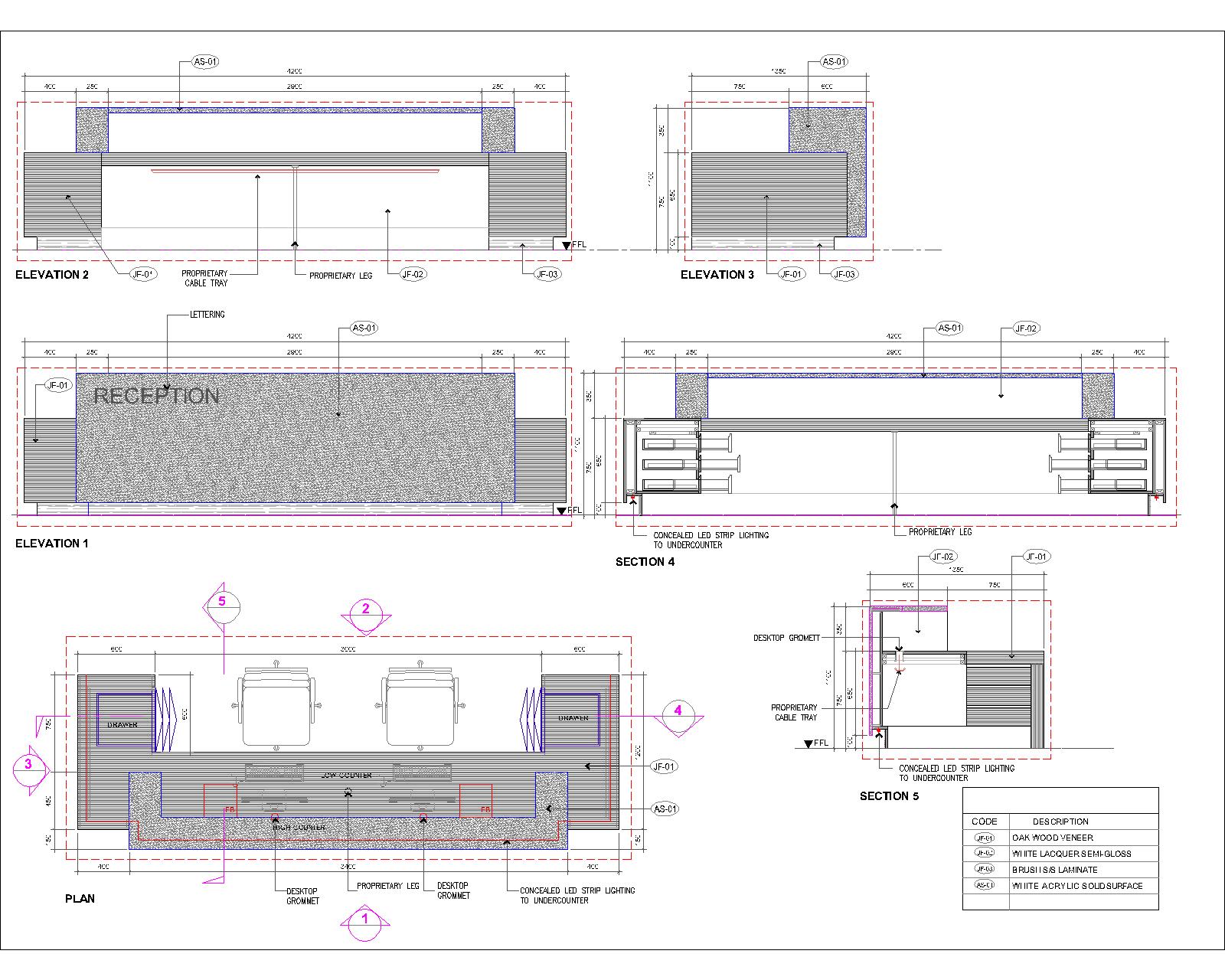 Reception Desk CAD Details