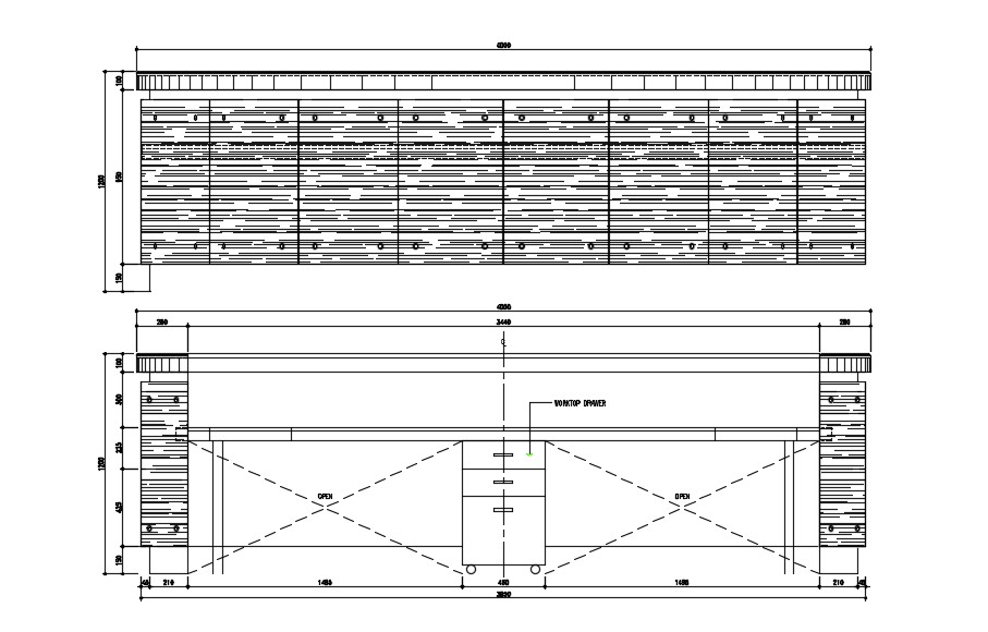 Reception Table Elevation Design Autocad Drawing Download Cadbull