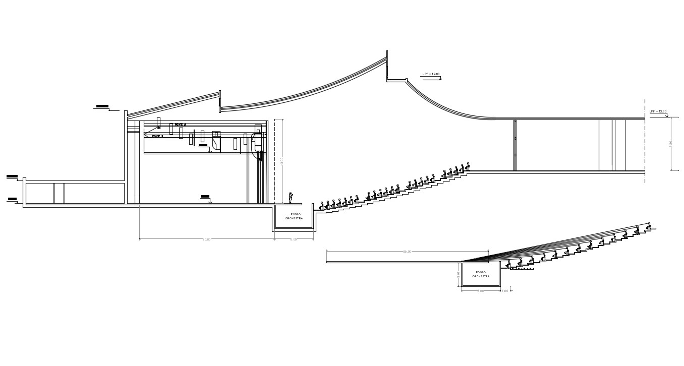 Rectangular Auditorium Plan CAD File Download Cadbull