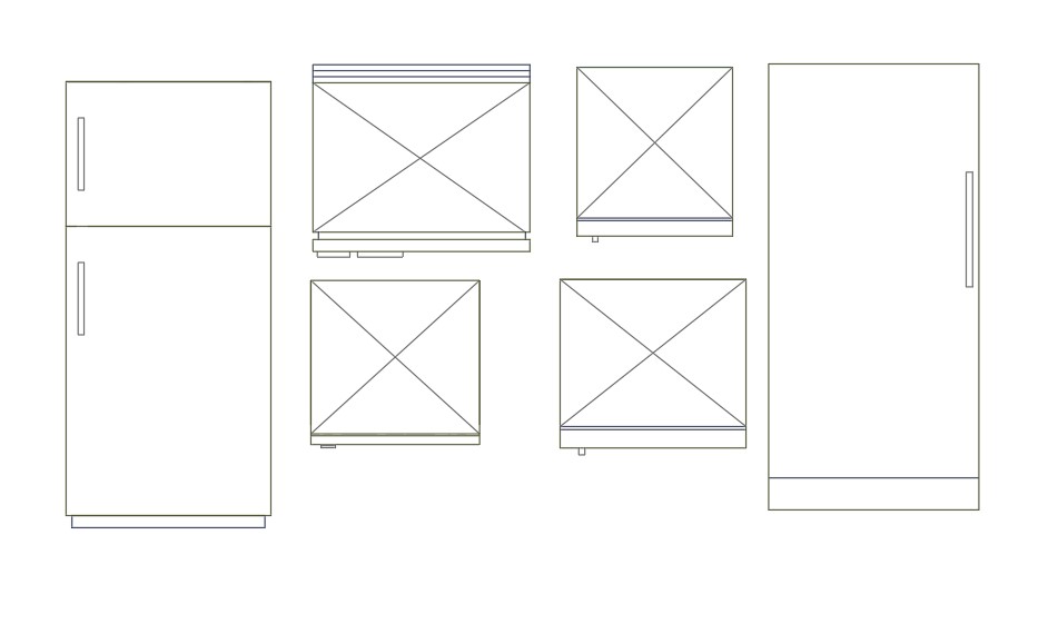 Refrigerator CAD blocks Elevation and Top View Drawing Cadbull