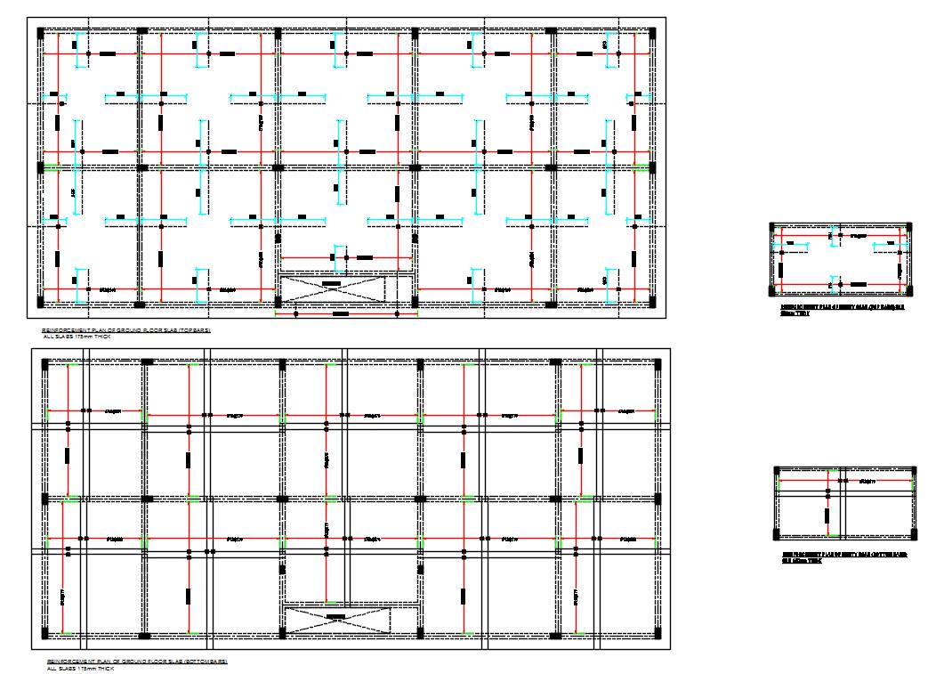 Reinforcement Plan Of Ground Floor Slab Top And Bottom Bars Cadbull