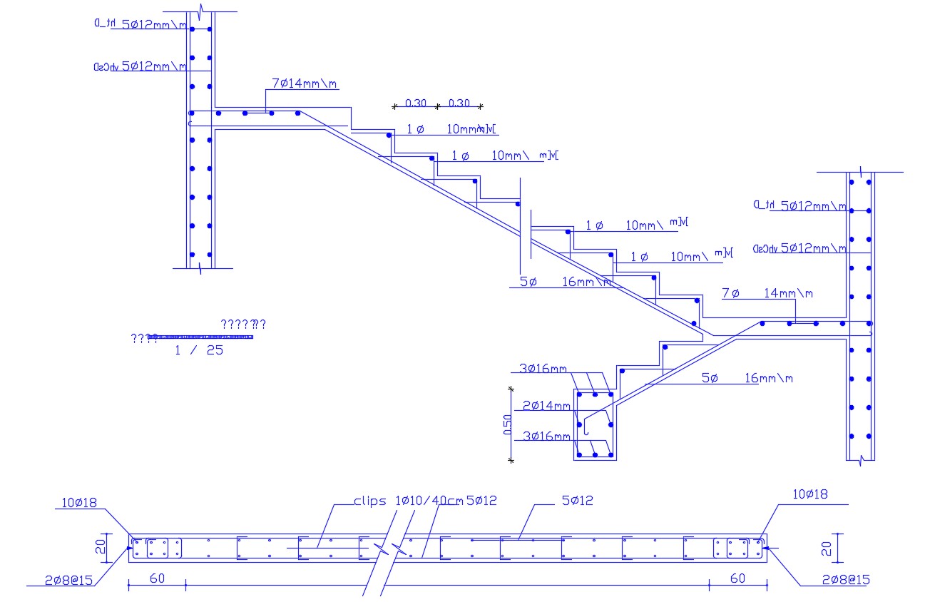 Stairs Reinforcement Detail Dwg Detail For Autocad