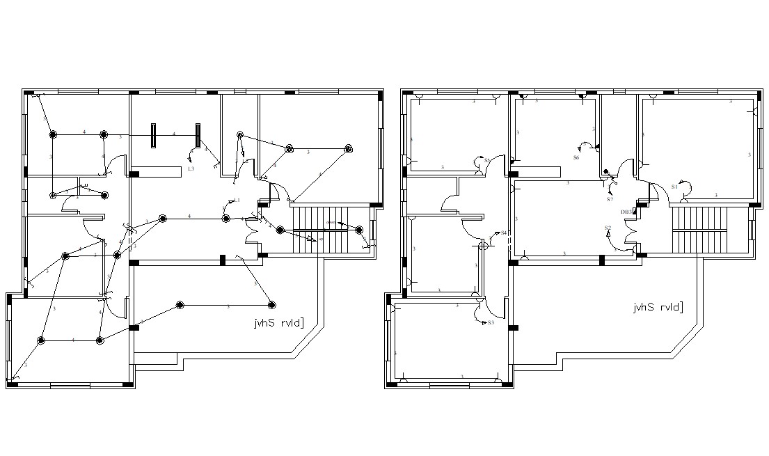 Residence House Electrical Layout Plan CAD Drawing - Cadbull