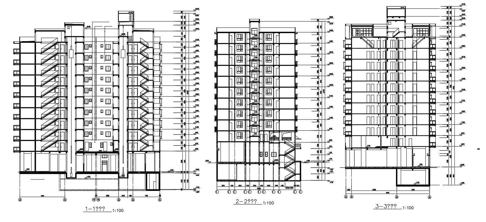 Residential Apartment Section Drawing Download Cad File Cadbull 