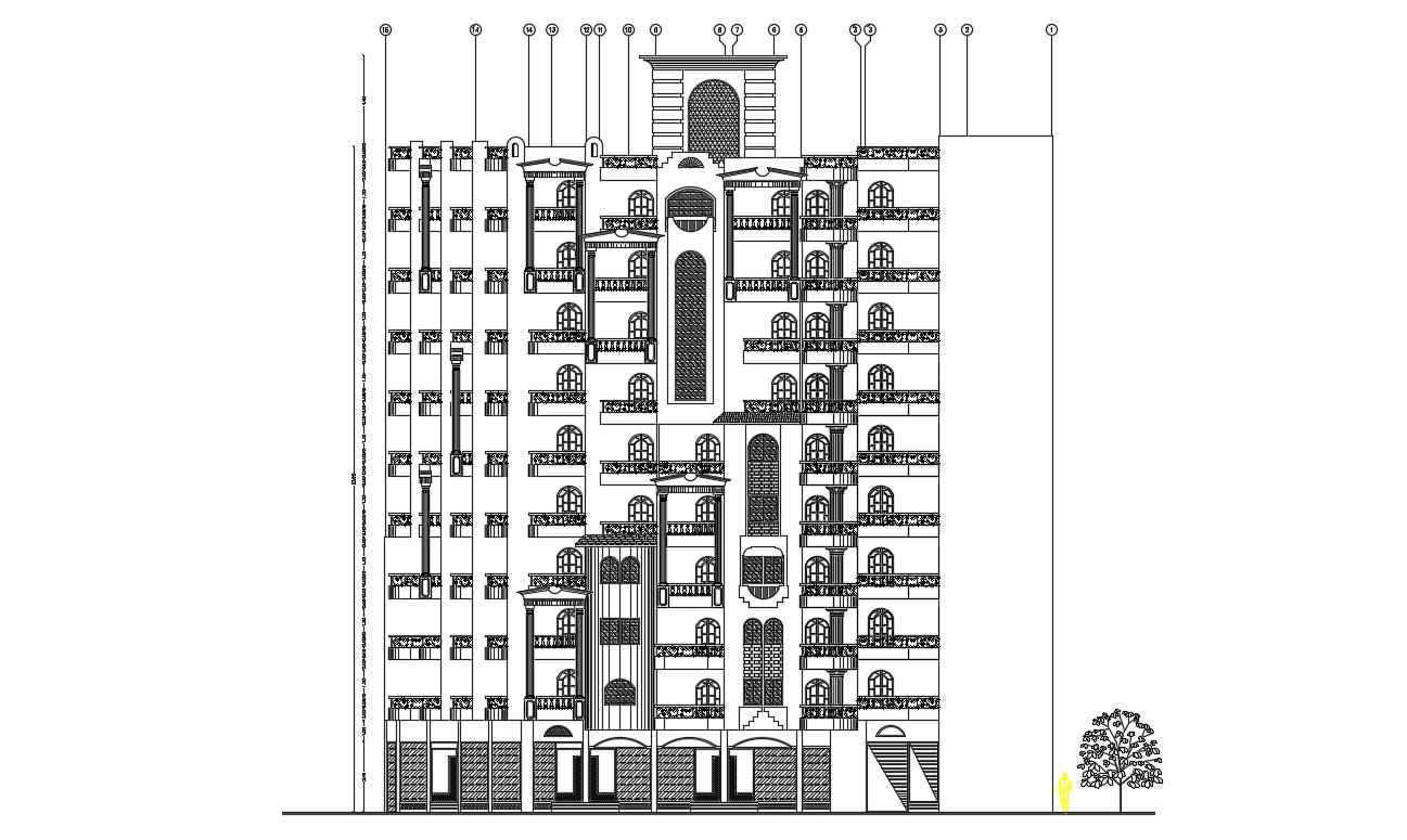 residential-building-drawing-cadbull