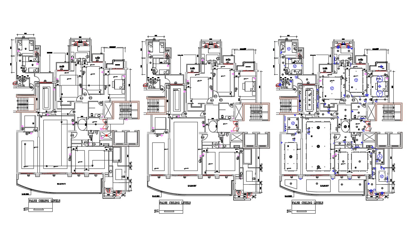 Residential Bungalow False Ceiling Design Cad File