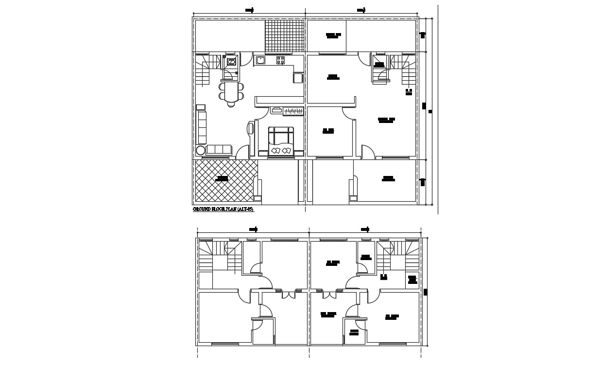 Residential House Architecture plan Download AutoCAD drawing - Cadbull