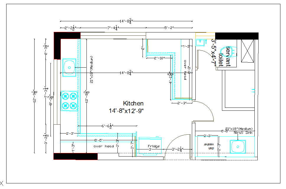 Residential Kitchen Plan Layout Detail Dwg File Cadbull   Residential Kitchen Plan Layout Detail Dwg File Mon Dec 2017 06 04 08 