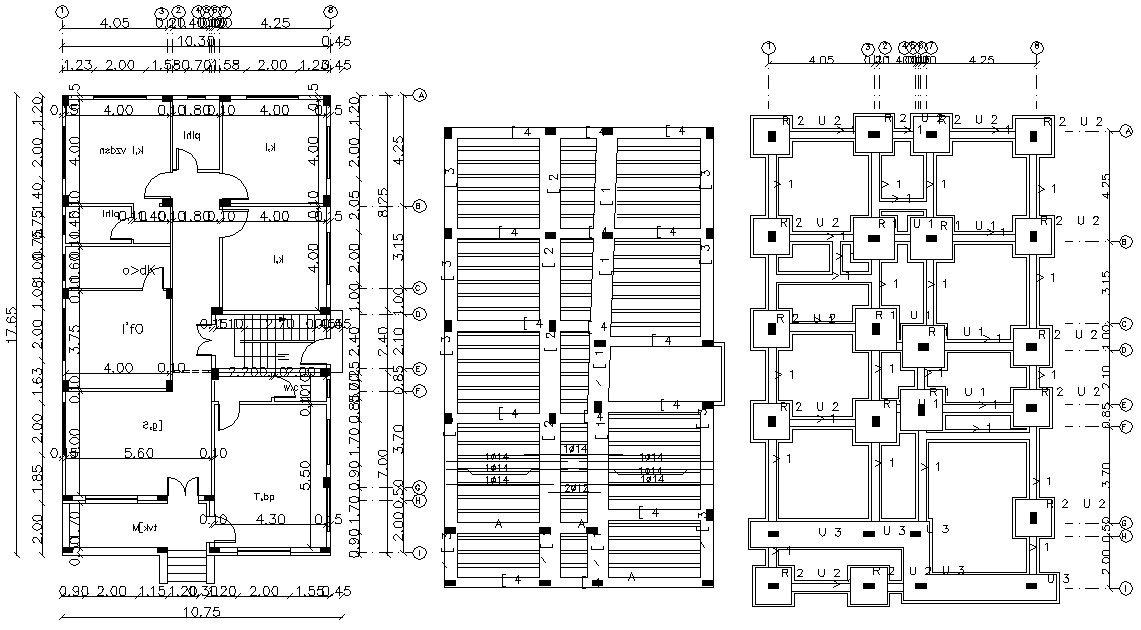 Residential Building Column Foundation Design Autocad File - Cadbull