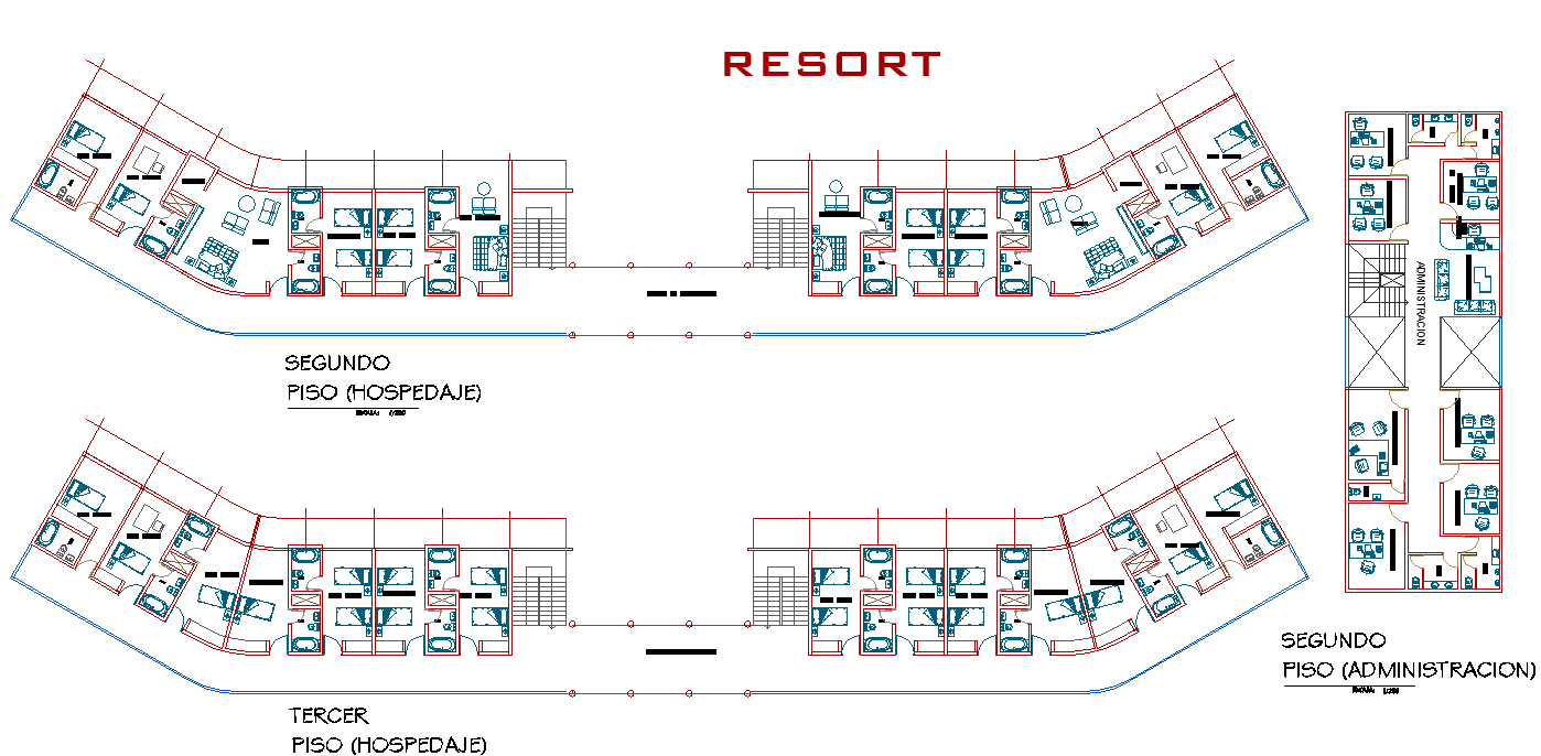 Resort Planning Detail Dwg File Cadbull