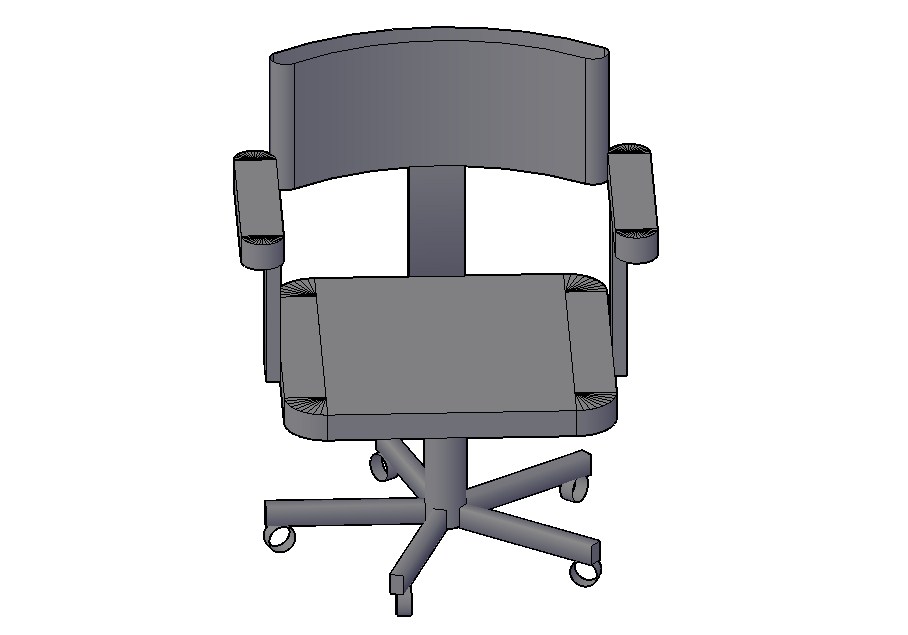 Revolving Office Chair 3d Block Cad Drawing Details Dwg File Cadbull 6757