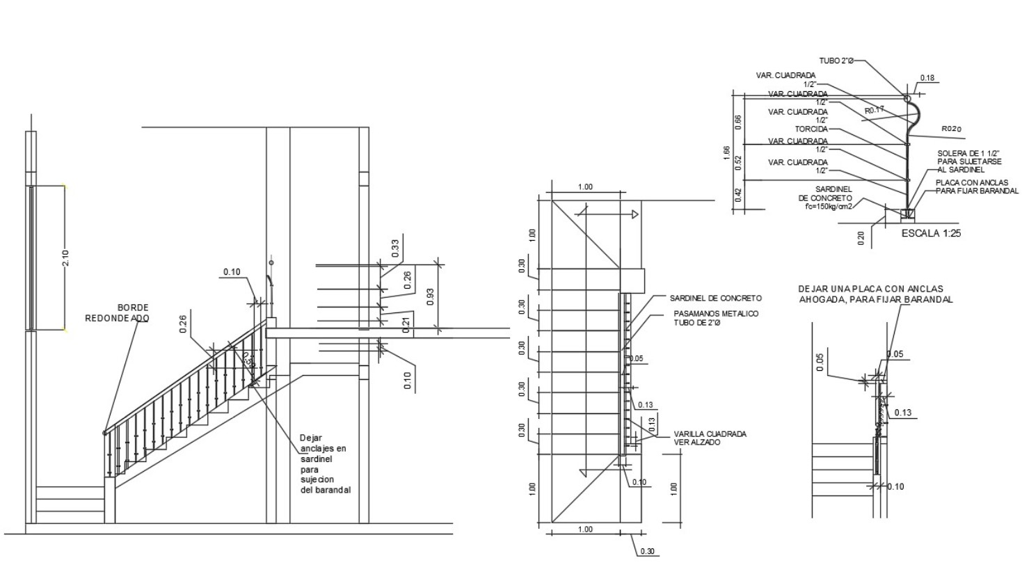 Riser And Tread Detail DWG File - Cadbull