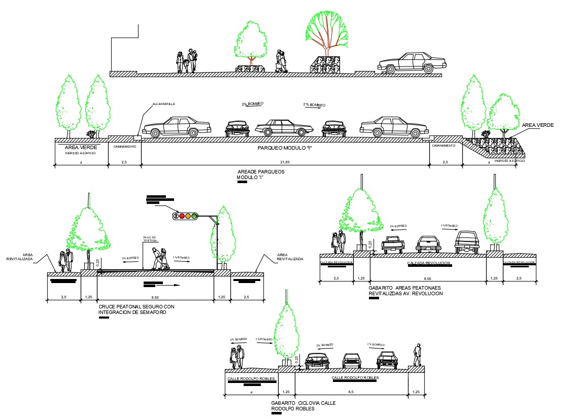 Road Elevation With Vehicle And People Blocks DWG File - Cadbull