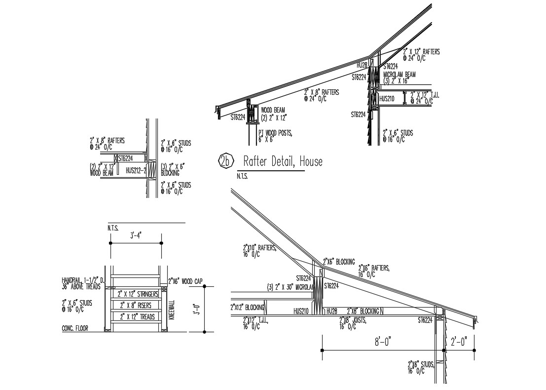 Roof Rafter Design Autocad Drawing Cadbull The Best Porn Website