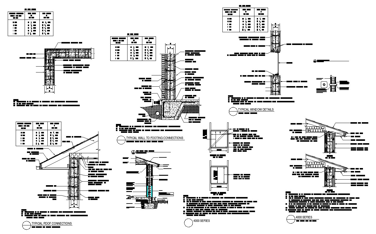 Roof Connection And Other Structural Units Detail CAD Block Layout File In Autocad Format Cadbull