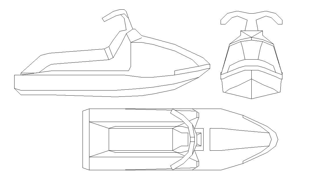 scooter boat elevation design free cad blocks - cadbull