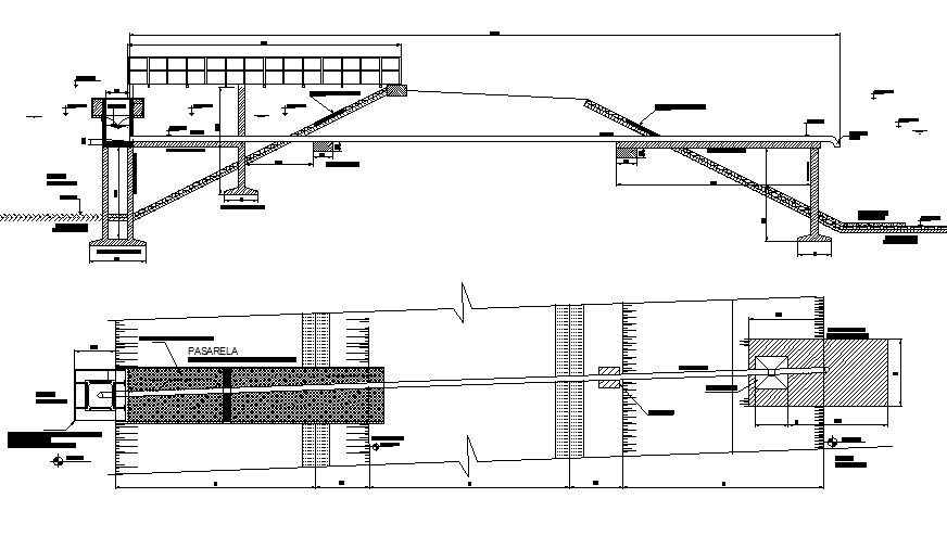 Section sewage lagoons detail dwg file - Cadbull