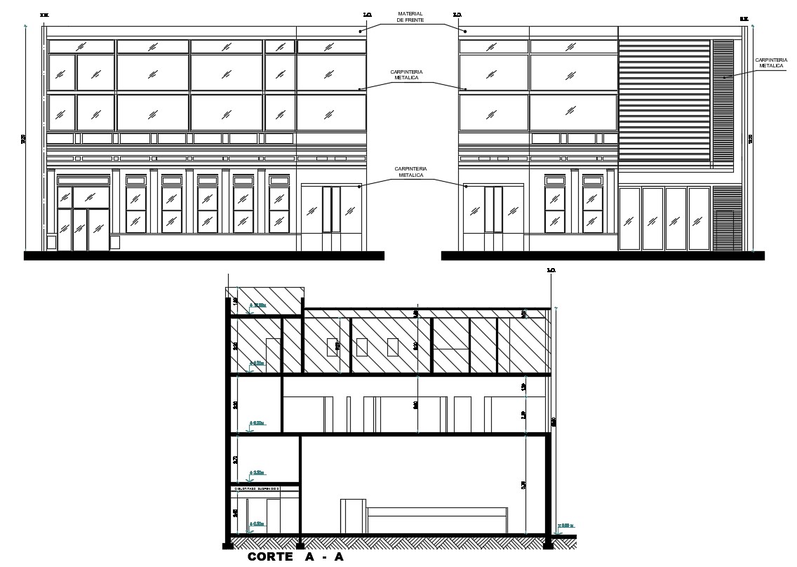 Sectional Elevation Of Building DWG File Cadbull