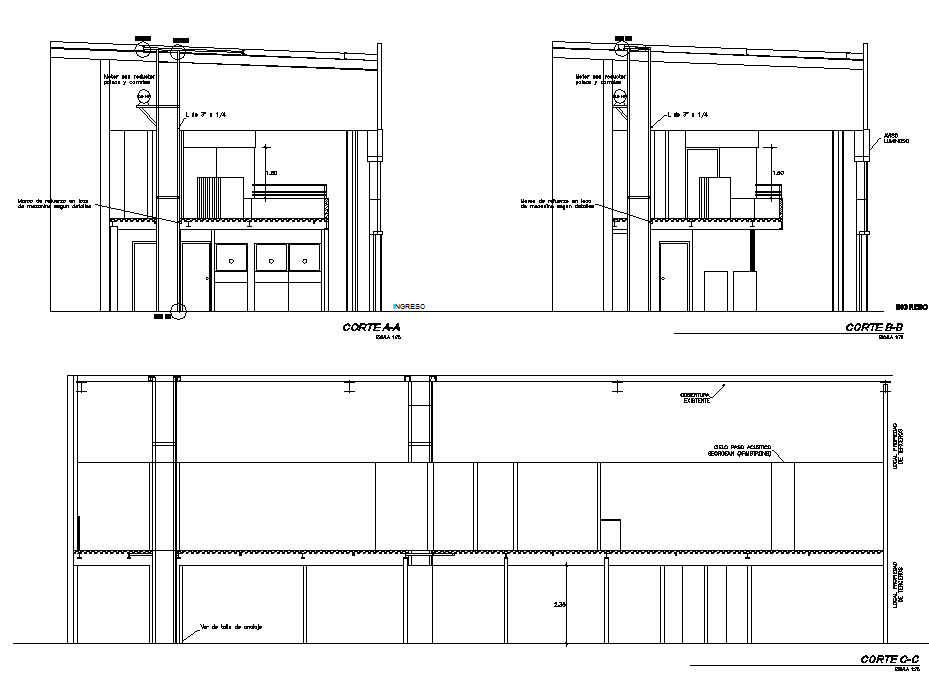 Sectional elevation of a posh building Cadbull