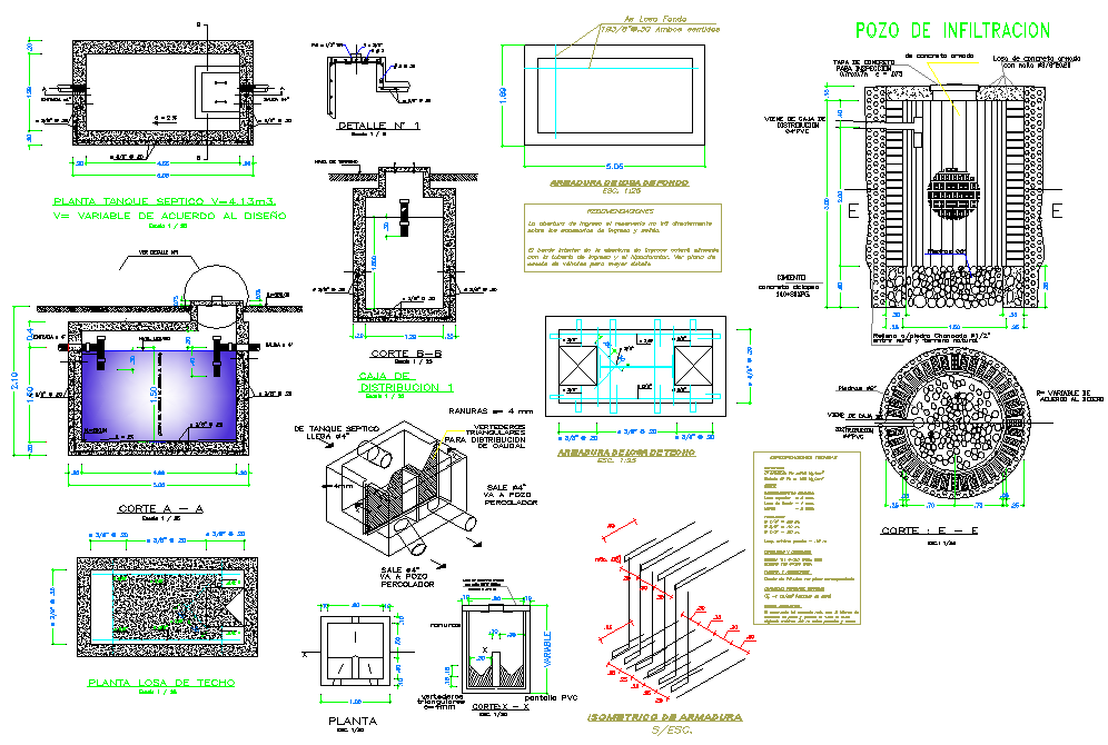 Septic Tank Plan And Section Layout File - Cadbull