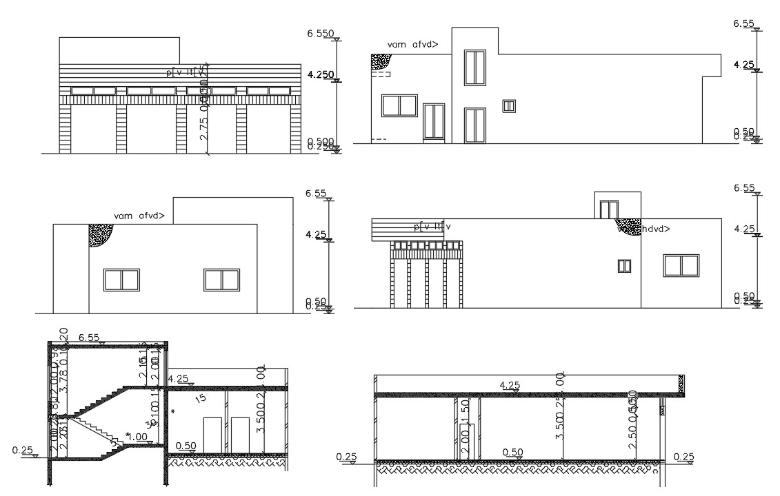 Shop With House Building AutoCAd Drawing - Cadbull