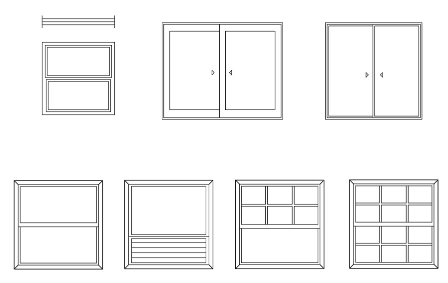 Shutter And Sliding Window  CAD Blocks  AutoCAD  Drawing 