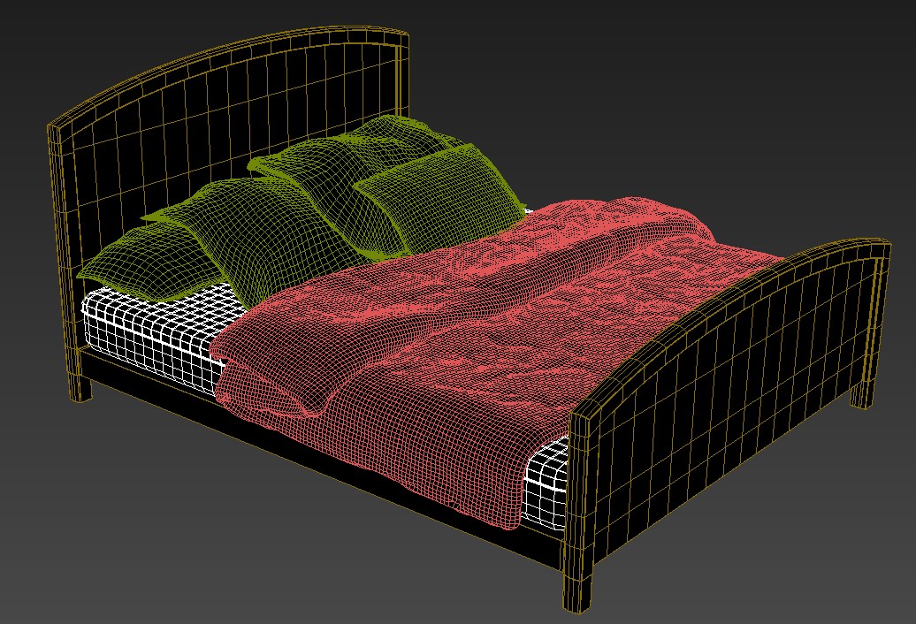 Simple Wooden Bed Design With Mattress 3d Max File Cadbull