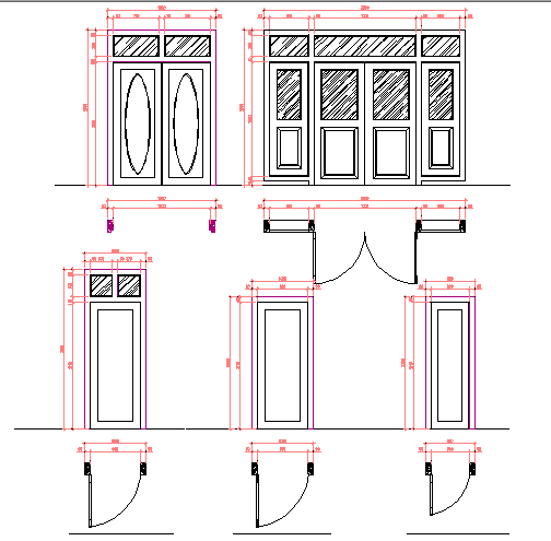 Single And Double Door Installation Plan Details Dwg File Cadbull 2276